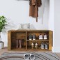 vidaXL Mueble zapatero madera contrachapada roble ahumado 100x35x45 cm vidaXL Mueble zapatero madera contrachapada roble ahumado 100x35x45 cm