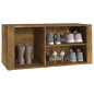 vidaXL Mueble zapatero madera contrachapada roble ahumado 100x35x45 cm vidaXL Mueble zapatero madera contrachapada roble ahumado 100x35x45 cm