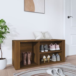 vidaXL Mueble zapatero madera contrachapada marrón roble 100x35x45 cm