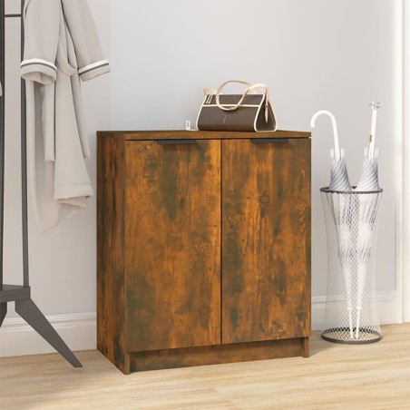 vidaXL Mueble zapatero madera contrachapada roble ahumado 59x35x70 cm