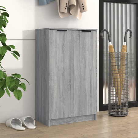 vidaXL Mueble zapatero madera contrachapada gris Sonoma 59x35x100 cm