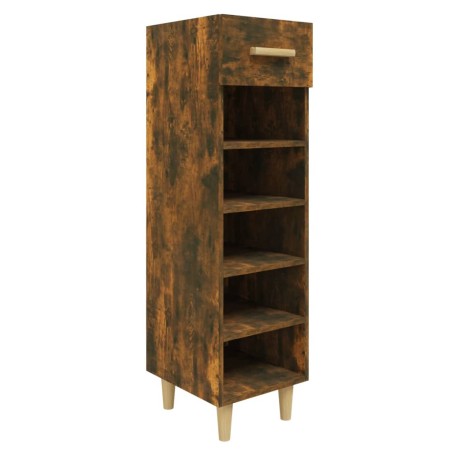 vidaXL Mueble zapatero madera contrachapada roble ahumado 30x35x105 cm