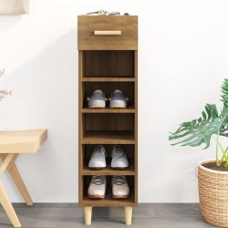 vidaXL Mueble zapatero madera contrachapada marrón roble 30x35x105 cm