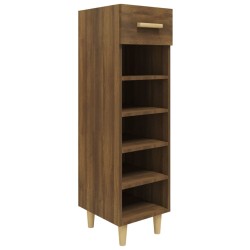 vidaXL Mueble zapatero madera contrachapada marrón roble 30x35x105 cm