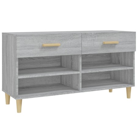 vidaXL Mueble zapatero madera contrachapada gris Sonoma 102x35x55 cm