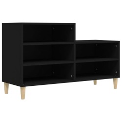 vidaXL Mueble zapatero madera contrachapada negro 102x36x60 cm