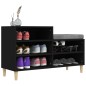 vidaXL Mueble zapatero madera contrachapada negro 102x36x60 cm