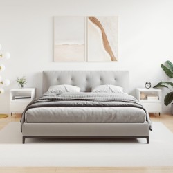 vidaXL Mesitas noche 2 uds madera ingeniería blanco brillo 40x35x50 cm