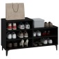 vidaXL Mueble zapatero madera contrachapada negro 102x36x60 cm