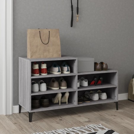 vidaXL Mueble zapatero madera contrachapada gris Sonoma 102x36x60 cm