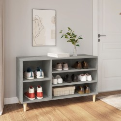 vidaXL Mueble zapatero madera contrachapada gris hormigón 102x36x60 cm