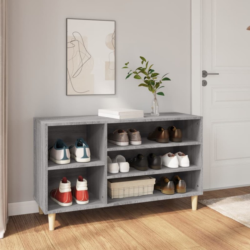 vidaXL Mueble zapatero madera contrachapada gris Sonoma 102x36x60 cm vidaXL Mueble zapatero madera contrachapada gris Sonoma 102x36x60 cm