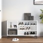 vidaXL Mueble zapatero madera contrachapada blanco brillo 102x36x60 cm vidaXL Mueble zapatero madera contrachapada blanco brillo 102x36x60 cm