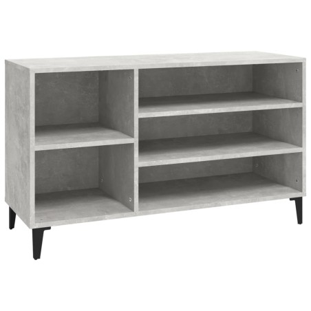 vidaXL Mueble zapatero madera contrachapada gris hormigón 102x36x60 cm