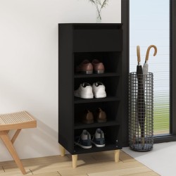 vidaXL Mueble zapatero madera contrachapada negro 40x36x105 cm