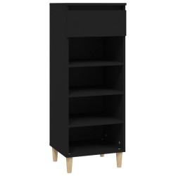 vidaXL Mueble zapatero madera contrachapada negro 40x36x105 cm