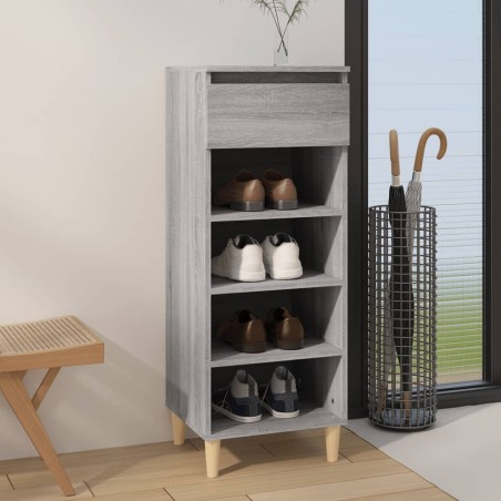 vidaXL Mueble zapatero madera contrachapada gris Sonoma 40x36x105 cm