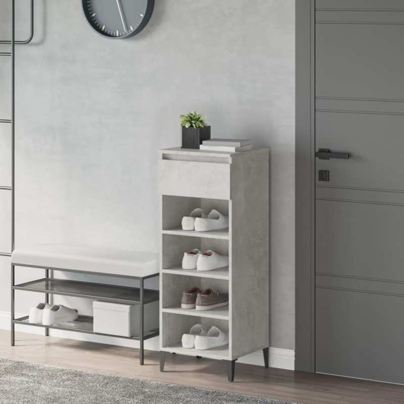 vidaXL Mueble zapatero madera contrachapada gris hormigón 40x36x105 cm vidaXL Mueble zapatero madera contrachapada gris hormigón 40x36x105 cm