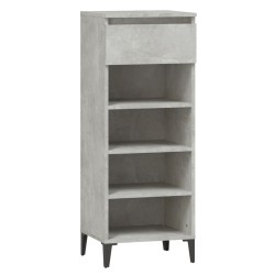 vidaXL Mueble zapatero madera contrachapada gris hormigón 40x36x105 cm