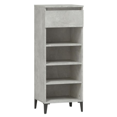 vidaXL Mueble zapatero madera contrachapada gris hormigón 40x36x105 cm