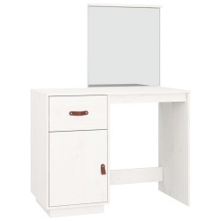 vidaXL Mesa tocador de madera maciza de pino blanca 95x50x134 cm