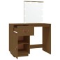 vidaXL Mesa tocador LED madera maciza pino marrón miel 95x50x133,5 cm vidaXL Mesa tocador LED madera maciza pino marrón miel 95x50x133,5 cm