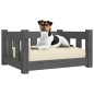 vidaXL Cama para perros madera maciza de pino gris 55,5x45,5x28 cm vidaXL Cama para perros madera maciza de pino gris 55,5x45,5x28 cm