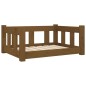vidaXL Cama para perros madera maciza marrón miel 65,5x50,5x28 cm vidaXL Cama para perros madera maciza marrón miel 65,5x50,5x28 cm
