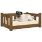 vidaXL Cama para perros madera maciza marrón miel 65,5x50,5x28 cm vidaXL Cama para perros madera maciza marrón miel 65,5x50,5x28 cm