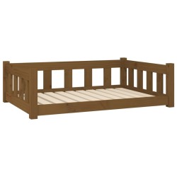 vidaXL Cama para perros madera maciza pino marrón miel 95,5x65,5x28 cm