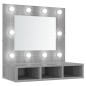 vidaXL Mueble con espejo y LED color gris Sonoma 60x31,5x62 cm vidaXL Mueble con espejo y LED color gris Sonoma 60x31,5x62 cm