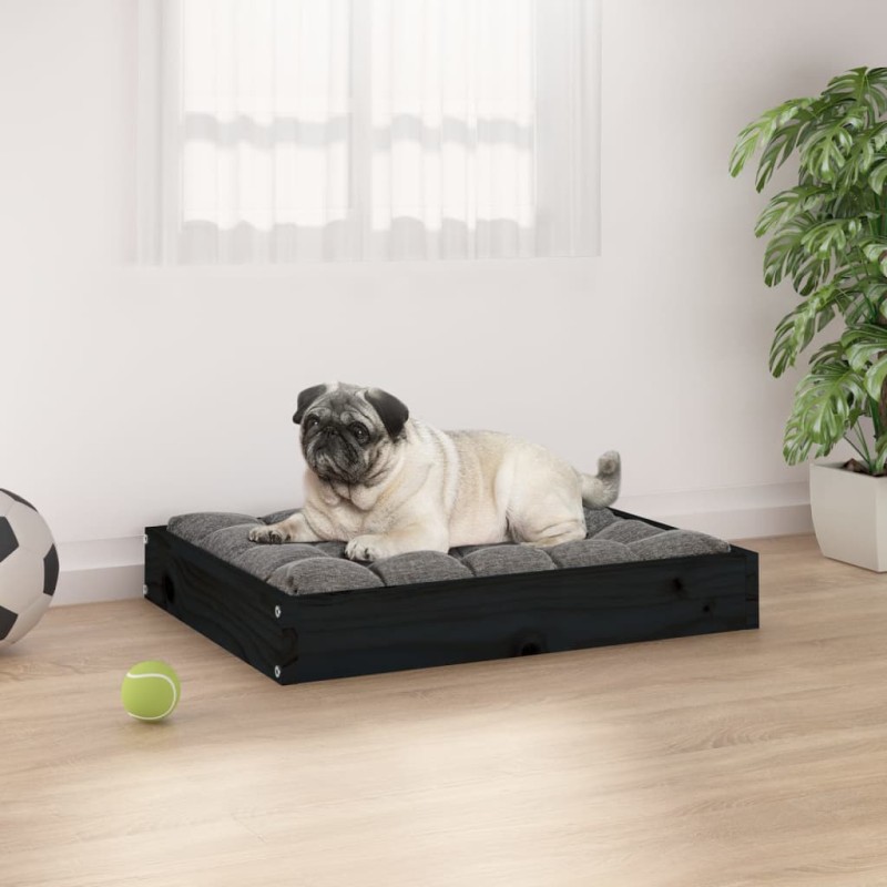 vidaXL Cama para perros madera maciza de pino negro 61,5x49x9 cm vidaXL Cama para perros madera maciza de pino negro 61,5x49x9 cm