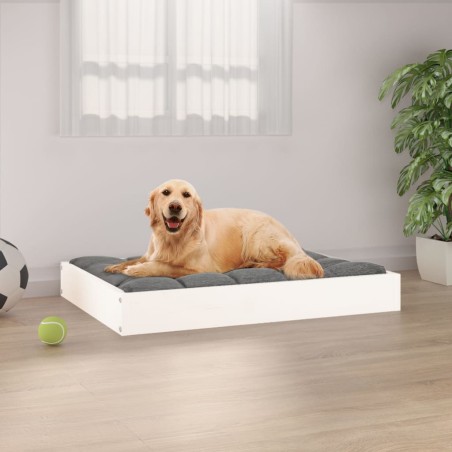 vidaXL Cama para perros madera maciza de pino blanco 71,5x54x9 cm