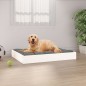 vidaXL Cama para perros madera maciza de pino blanco 71,5x54x9 cm vidaXL Cama para perros madera maciza de pino blanco 71,5x54x9 cm