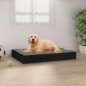 vidaXL Cama para perros madera maciza de pino negro 71,5x54x9 cm vidaXL Cama para perros madera maciza de pino negro 71,5x54x9 cm