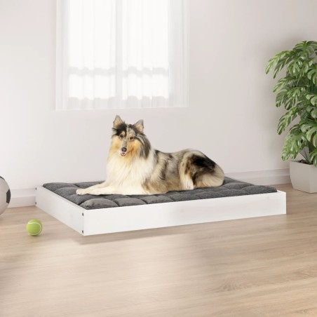 vidaXL Cama para perros madera maciza de pino blanco 91,5x64x9 cm