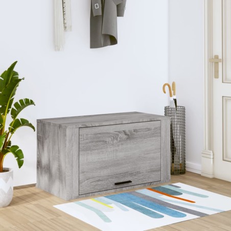 vidaXL Mueble zapatero pared madera de pino gris Sonoma 70x35x38 cm