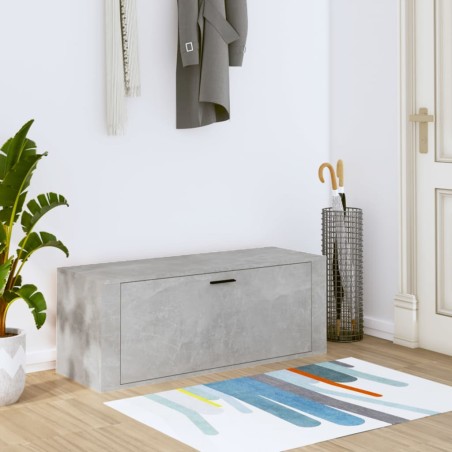 vidaXL Mueble zapatero pared contrachapada gris hormigón 100x35x38 cm