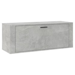 vidaXL Mueble zapatero pared contrachapada gris hormigón 100x35x38 cm