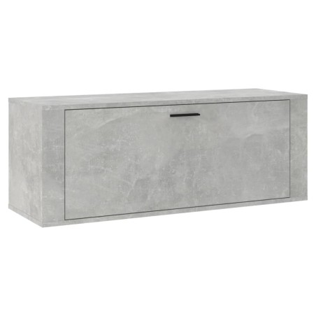 vidaXL Mueble zapatero pared contrachapada gris hormigón 100x35x38 cm