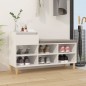 vidaXL Mueble zapatero madera contrachapada blanco brillo 102x36x60 cm vidaXL Mueble zapatero madera contrachapada blanco brillo 102x36x60 cm