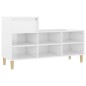 vidaXL Mueble zapatero madera contrachapada blanco brillo 102x36x60 cm vidaXL Mueble zapatero madera contrachapada blanco brillo 102x36x60 cm