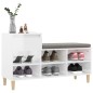 vidaXL Mueble zapatero madera contrachapada blanco brillo 102x36x60 cm vidaXL Mueble zapatero madera contrachapada blanco brillo 102x36x60 cm