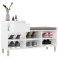 vidaXL Mueble zapatero madera contrachapada blanco brillo 102x36x60 cm vidaXL Mueble zapatero madera contrachapada blanco brillo 102x36x60 cm