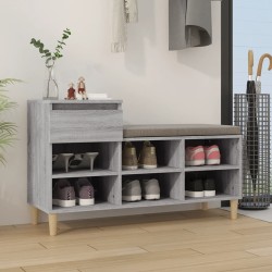 vidaXL Mueble zapatero madera contrachapada gris Sonoma 102x36x60 cm