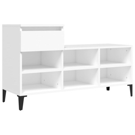 vidaXL Mueble zapatero madera contrachapada blanco 102x36x60 cm