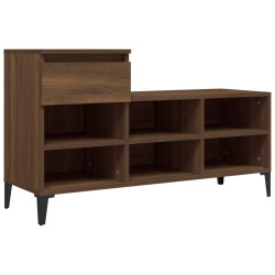 vidaXL Mueble zapatero madera contrachapada roble marrón 102x36x60 cm