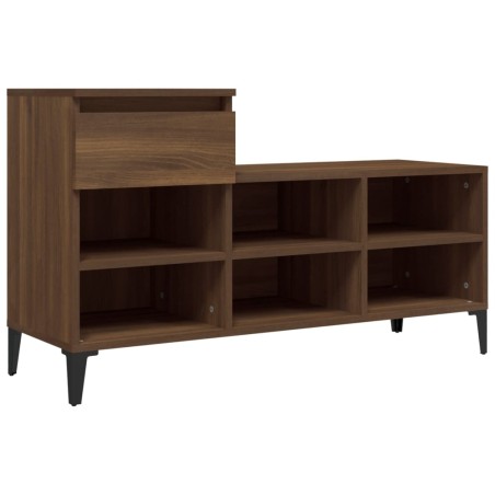 vidaXL Mueble zapatero madera contrachapada roble marrón 102x36x60 cm