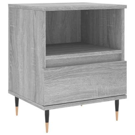 vidaXL Mesita de noche madera de ingeniería gris Sonoma 40x35x50 cm