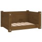 vidaXL Cama para perros madera maciza pino marrón miel 55,5x45,5x28 cm vidaXL Cama para perros madera maciza pino marrón miel 55,5x45,5x28 cm